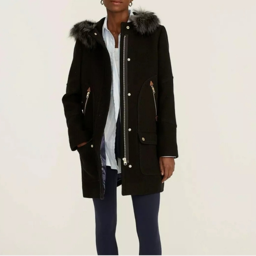 J. Crew | Chateau Parka, Size 4, Black